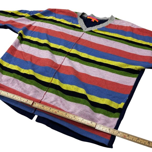 Vilagallo Womens Multicolor Striped V-Neck Sweater Size L - Picture 8 of 9
